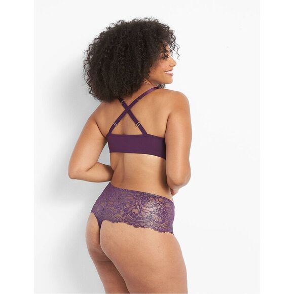 ✨Cacique Strappy Boost Plunge Sz 38DD Purple Bra✨ - Picture 2 of 11